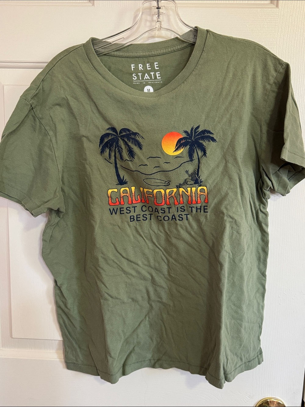 Free State Olive Green California Sunset Palm T-Shirt